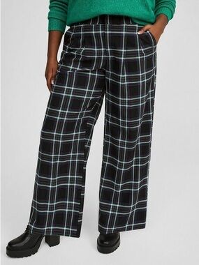Torrid Black Plaid Studio Crepe Wide Leg Pant Women’s Plus Size 20 Office Punk